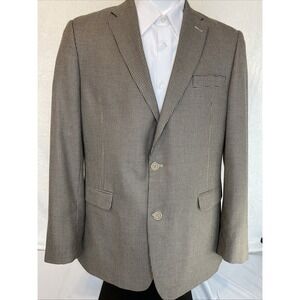 Tommy Hilfiger Sport Coat Blazer Mens 44L Brown Houndstooth